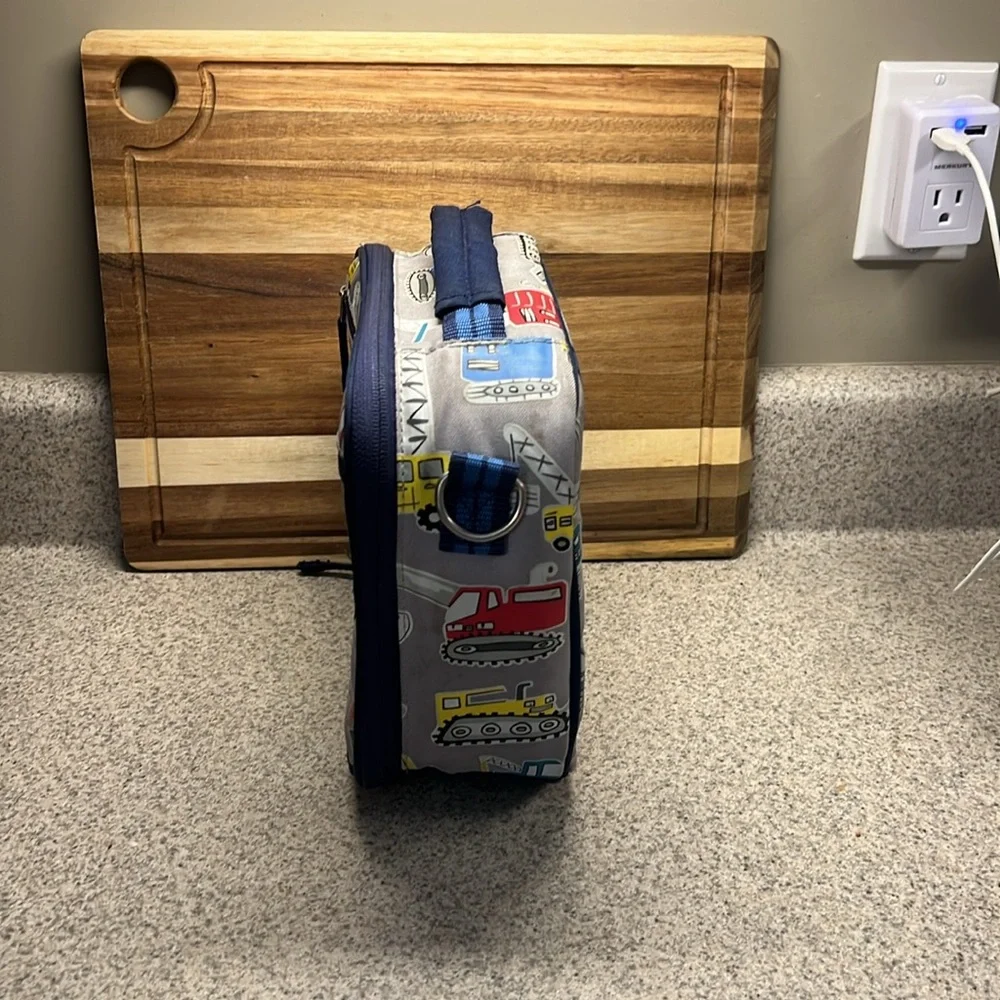 Pottery Barn Kids Construction Lunch Bag - Blue, Gray, Red, Yellow